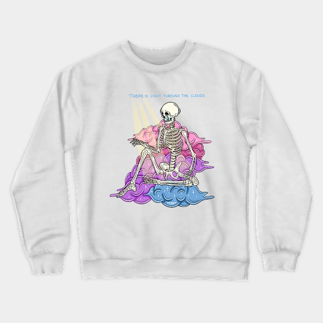 Light through the clouds Crewneck Sweatshirt by Sad Skelly